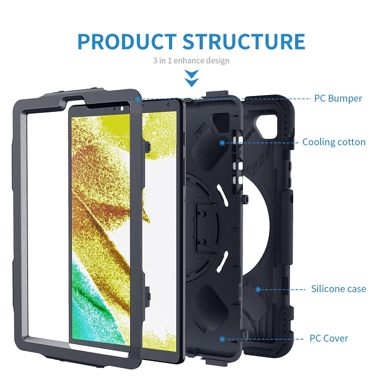 Ready To Ship Shockproof 3 Layers Built-in Kickstand Kids Tablet Case For Samsung Galaxy Tab A7 Lite Case