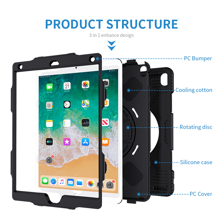 7th/8th Generation Hand Held Shockproof Tablet Cover for iPad 9.7/10.2/10.5 Case for iPad pro 11/12.9 inch Cover