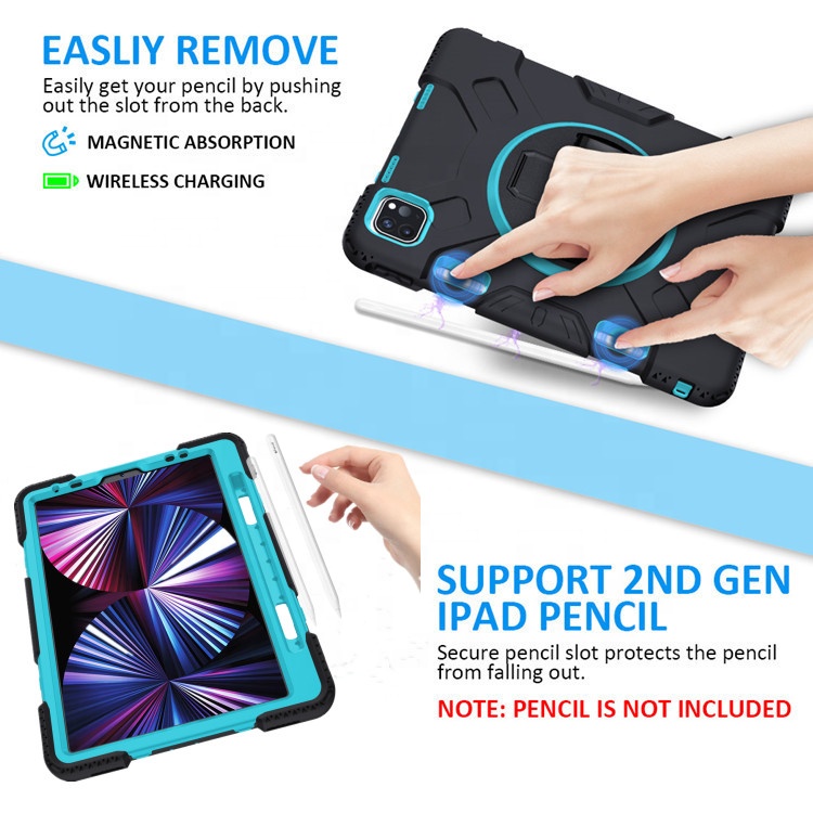 Soft silicone tablet cover case for ipad pro 11 2021/2020/2018 with pen holder