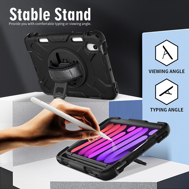 for ipad mini 6th generation case cover rugged for ipad case and cover heavy duty tablet casing with pencil holder for kids