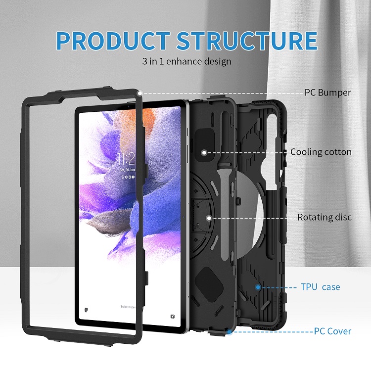 Case for Samsung galaxy tab S7 FE SM-T730/T736 12.4" inch anti drop protective shockproof rugged tablet cover