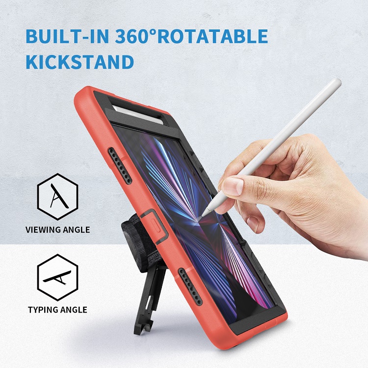 Detachable child proof tablet shell for ipad pro 11 2021 case cover tablet with built in kickstand-pencil holder