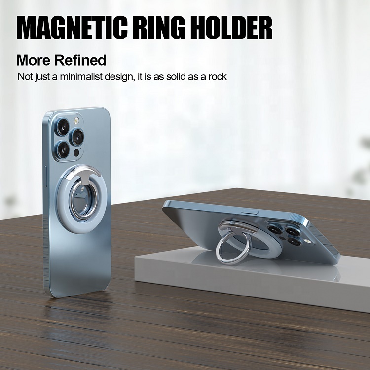 Factory Free Sample Finger Ring Mini Metal Mobile Phone Holder Mount Cell Phone Stand Magnetic Ring Holder for Magsafe iPhone