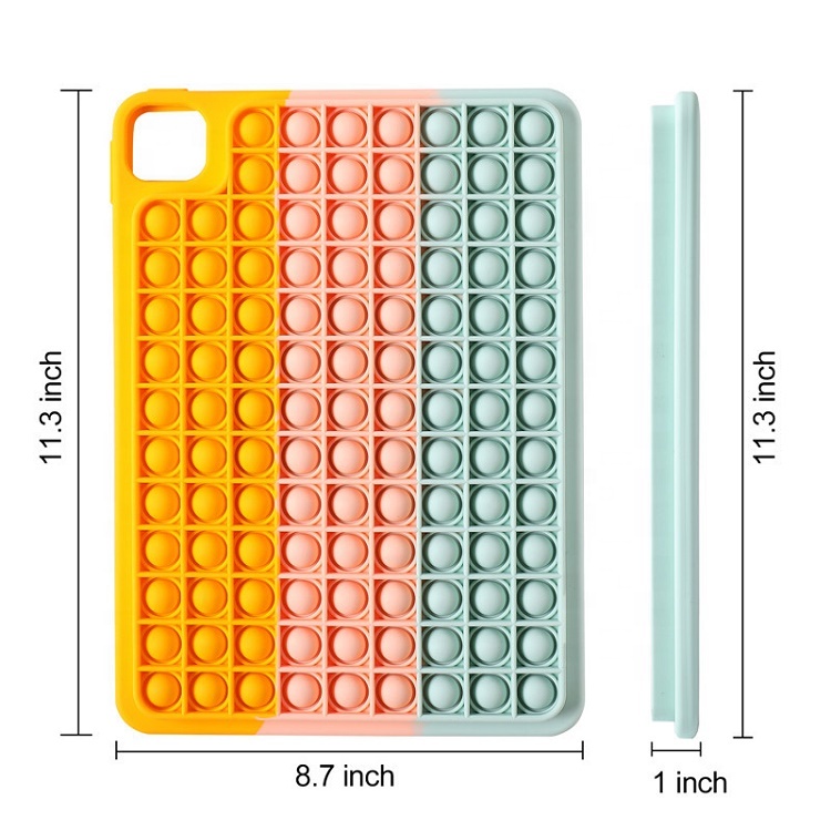 Pop it Tablet Case Silicone Fidget Toy Tablet Cover Push Bubble Game Tablet Case for ipad pro 11/12.9 inch