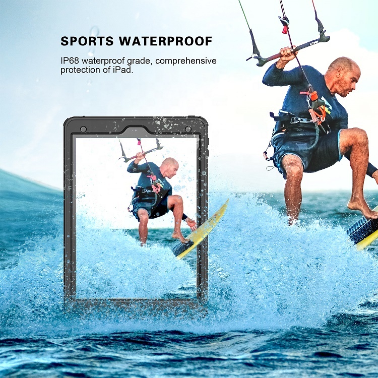 IPX8 360 Degree Full Body Water Protective Clear Cover for iPad 7 8 9 Generation Waterproof tablet Case for ipad case 10.2