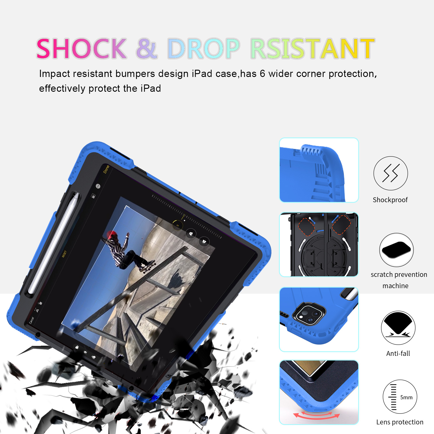 Case for ipad air 4 10.9 inch shockproof rotating Air 4 ipad pro 11 inch tablet case cover for kids