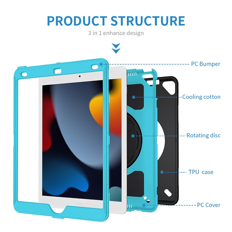 China case for ipad 9th gen 10.2 case with pencil holder TPU protect rugged tablet cover for ipad 10.2 inch tablet case