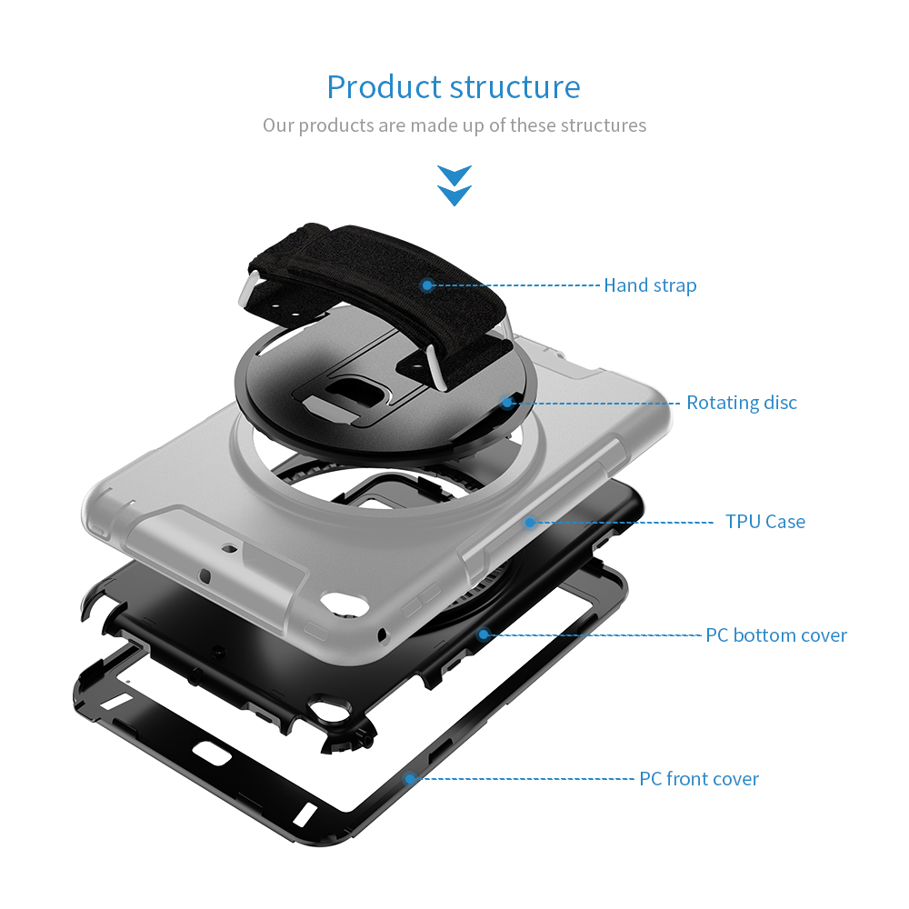 Heavy Duty Armor Rugged Tablet Case With Screen Protector case for iPad mini 5 Cover