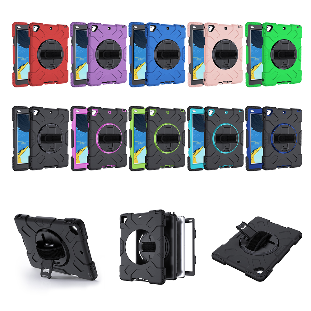 New hot sale colorful rotatable anti drop silicone case for mini 6 with strap rubber tablet shell cover for iPad mini 4/5 case