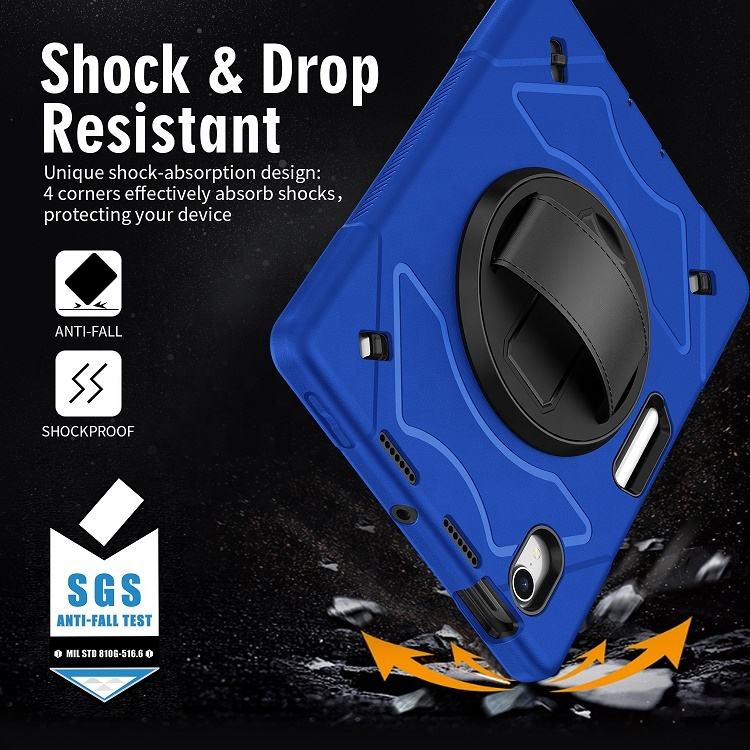 Drop protective ipad mini 6th gen 8.3 inch 2021 case for kids, shockproof rugged cover with pencil holder stand for ipad mini 6