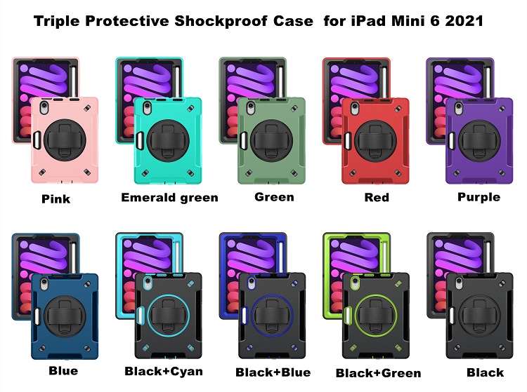 Miesherk shockproof tpu premium case for ipad mini 6 case 8.3 inch 2021 with leather hand strap