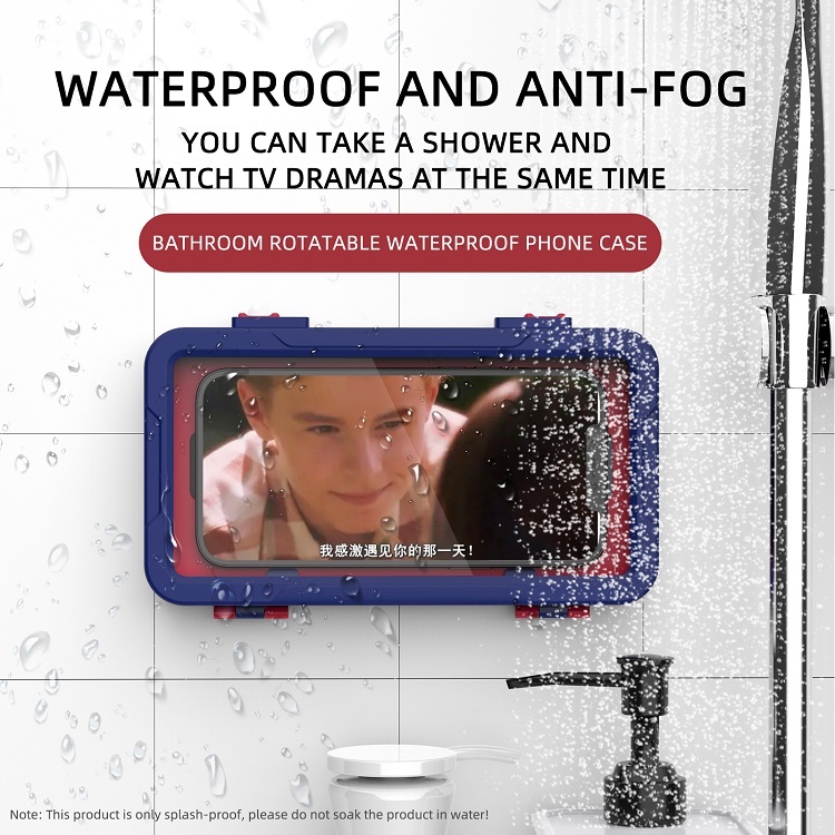 New Arrival Waterproof and Anti-fog Cell Phone box with Bathroom Rotatable Waterproof Phone Case