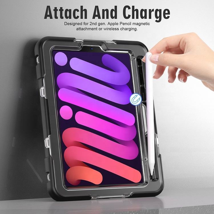 360 Degree Rotation Smart Protective Heavy Duty Rugged Tablet Cover for mini 6 iPad Case for iPad Mini 6th Generation 8.3 Inch