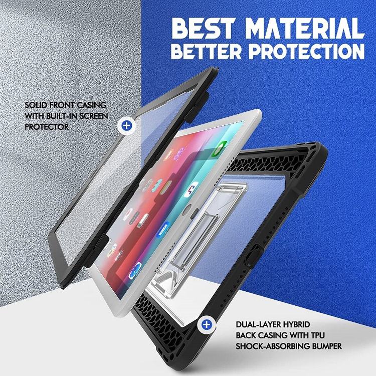 Built in PET Screen Protector Transparent Cover for iPad 9th Gen 10.2 inch Tablet Case