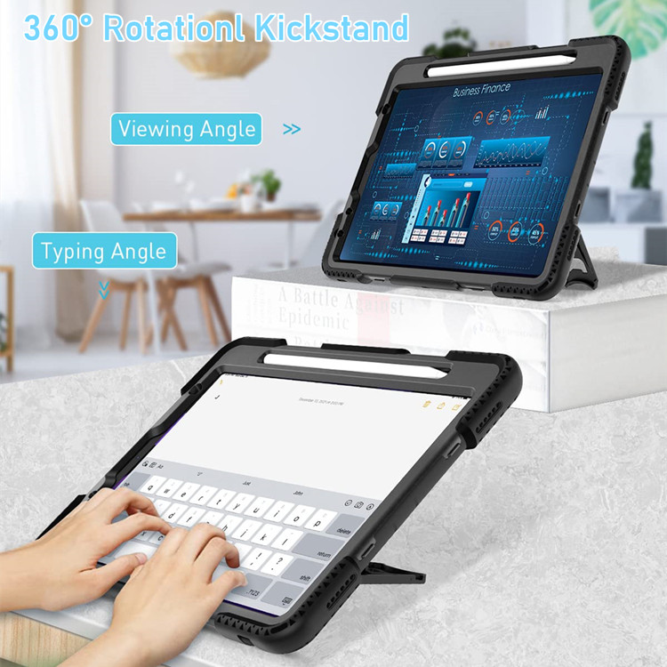 For iPad Pro 12.9 Case 2021 5th Generation: Shockproof Silicone Protective Cover for iPad 12.9 Inch 5th Gen w/Pencil Holder