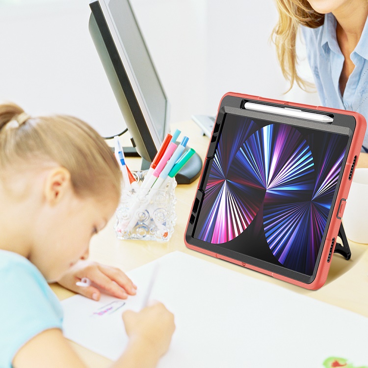 Detachable child proof tablet shell for ipad pro 11 2021 case cover tablet with built in kickstand-pencil holder