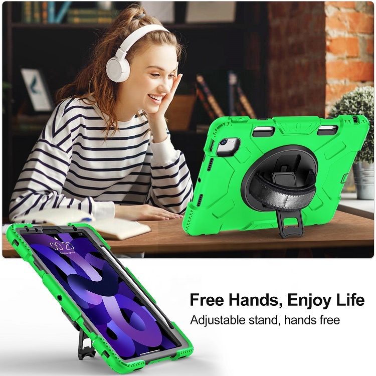 Customized designer heavy duty shockproof tablet leather cases for ipad air 4 case with pencil holder