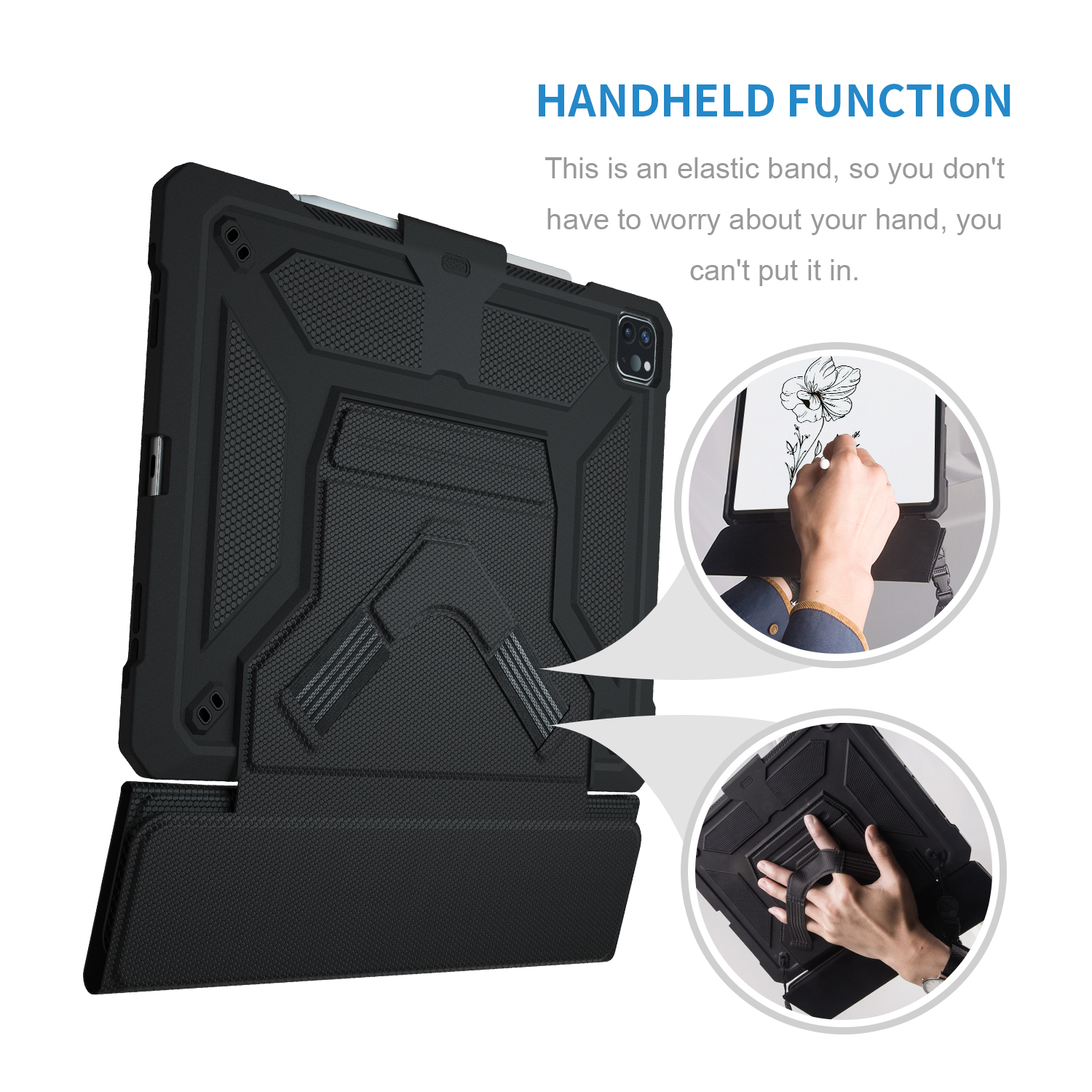 Business Style Shockproof Smart PU Leather Tablet Case For iPad Pro 12.9 2020 Case With Shoulder Strap