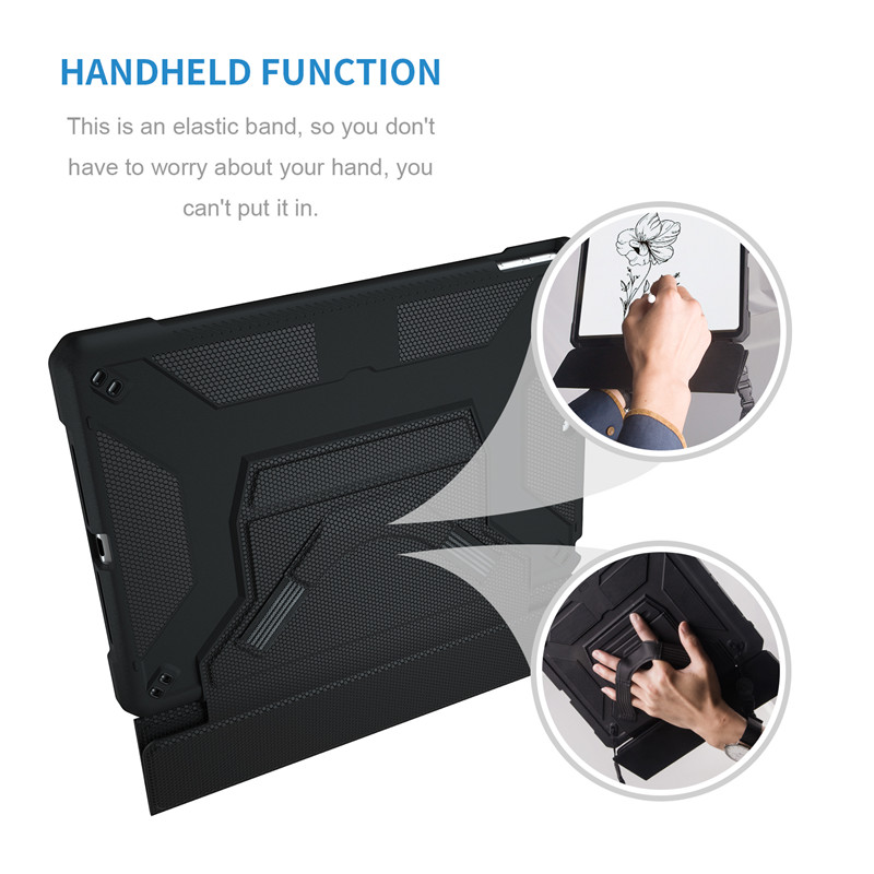 Miesherk KTZ anti shock smart flat protective shell with pen holder rubber tablet casing for iPad 9.7 inch