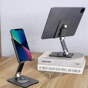 Aluminum Alloy Adjustable Customized laptop Tablet Rotate Desktop Stand Holder rotating laptop stand with 360 rotating base-001