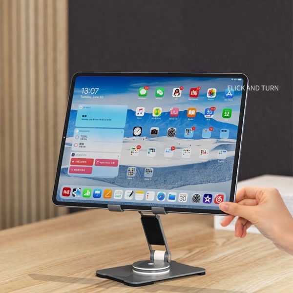 Aluminum Alloy Adjustable Customized laptop Tablet Rotate Desktop Stand Holder rotating laptop stand with 360 rotating base-006