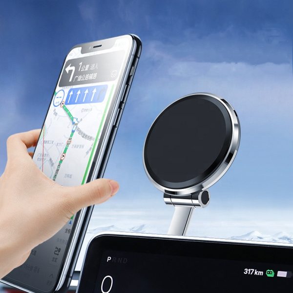 Alloy Magnetic Car Phone Holder 360 Rotation Double Side Foldable Strong Magnetic Laptop Phone Mount for Handyhalter-003