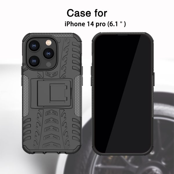 iPhone 14 Pro mobile phone case two-in-one tire pattern holder mobile phone protective case-34
