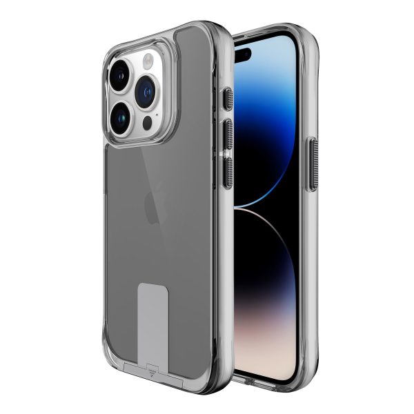 Invisible bracket shell suitable for Apple 15ProMax mobile phone case drop-proof iPhone 15 magnetic protection cover with grey color