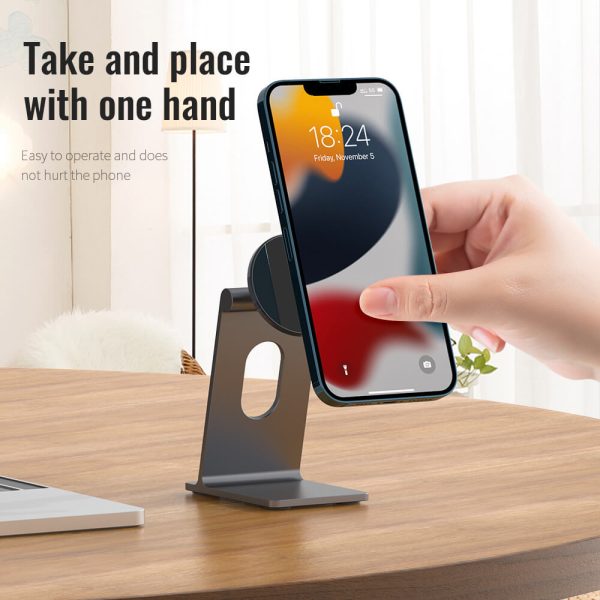 Suitable for Apple magsafe desktop magnetic holder iphone14 aluminum alloy magnetic mobile phone holder-3