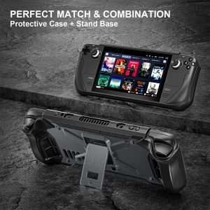 Steam deck protective case all-inclusive with stand anti-fall Steam deck game console with lanyard case-001