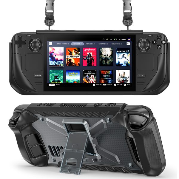 Steam deck protective case all-inclusive with stand anti-fall Steam deck game console with lanyard case-006