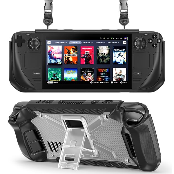 Steam deck protective case all-inclusive with stand anti-fall Steam deck game console with lanyard case-007