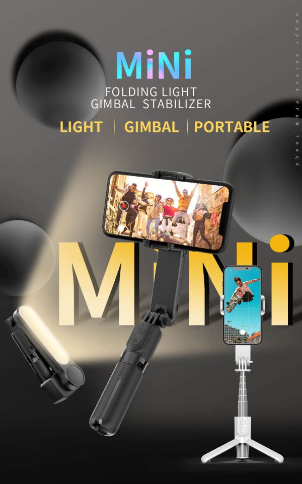 Handheld Stabilizer Bluetooth Selfie Stick Beauty Fill Light Anti-Shake VLOG Single-Axis Mini Stabilizer Gimbal-1