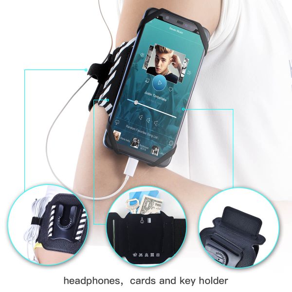 Rotating running mobile phone armband sports mobile phone arm sleeve wrist bag men's arm bag women's arm sleeve universal style-4