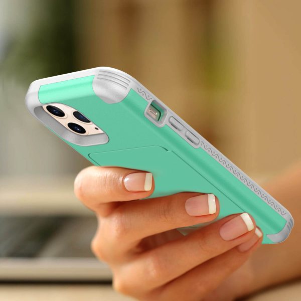 Applicable iPhone 14 Goddess Makeup Mirror Silicone PC Drop-proof Phone Case Apple 14 Pro Plug-in Case Green Color-27