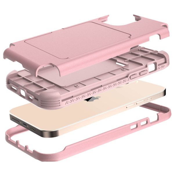 Applicable iPhone 14 Goddess Makeup Mirror Silicone PC Drop-proof Phone Case Apple 14 Pro Plug-in Case Green Color-09