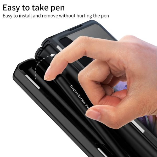 Samsung zfold2 mobile phone case folding screen W21 magnetic holder pen box anti-fall flip phone case-003