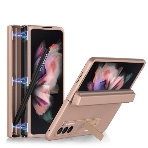 Samsung zfold2 mobile phone case folding screen W21 magnetic holder pen box anti-fall flip phone case-005