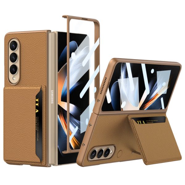 Suitable for Samsung zfold4 mobile phone case full shell film ultra-thin plain pickup bag creative folding protective cover-11