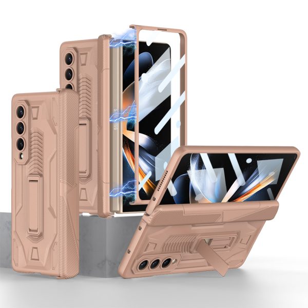 Samsung fold4 mobile phone case hinge magnetic armor sliding cover pen box folding screen protective cover mobile phone case-006