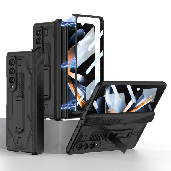 Samsung fold4 mobile phone case hinge magnetic armor sliding cover pen box folding screen protective cover mobile phone case-007