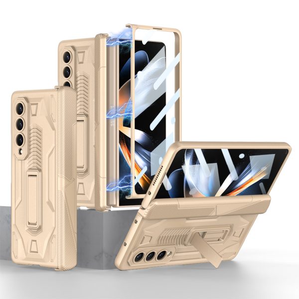 Samsung fold4 mobile phone case hinge magnetic armor sliding cover pen box folding screen protective cover mobile phone case-11