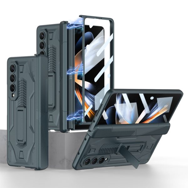 Samsung fold4 mobile phone case hinge magnetic armor sliding cover pen box folding screen protective cover mobile phone case-12