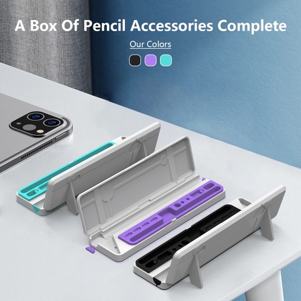 New 2nd generation Apple pencil capacitive pen nib cover adapter accessories pen box with tablet holder-07