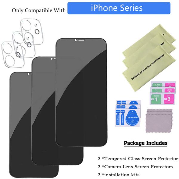 Mobile phone screen protector suitable for iPhone11-14pm high-definition screen printing anti-peep-003