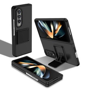 Galaxy ZFold4 mobile phone case three-dimensional stand folding Samsung ZFold5 frosted anti-fall protective cover-black-001