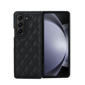 Samsung ZFold5 mobile phone case FOLD4/3 leather case folding card MateX3 rhombus small fragrance fashion-006