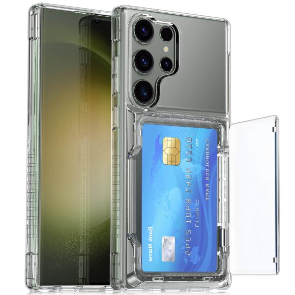 SAM S23 Ultra Crystal Transparent Card Phone Case Samsung S23 Plus Stand TPU Protective Case-03