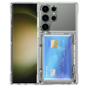 SAM S23 Ultra Crystal Transparent Card Phone Case Samsung S23 Plus Stand TPU Protective Case-07