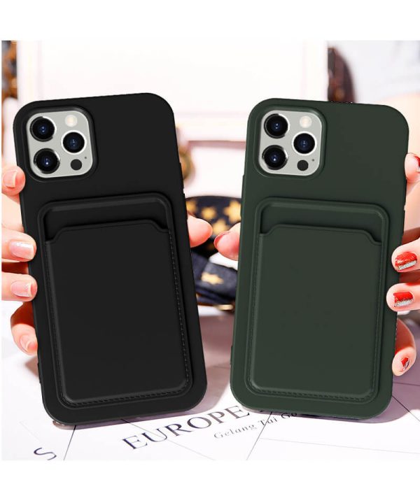 iphone12 integrated frosted cardholder mobile phone case XR/11 TPU card soft case-47